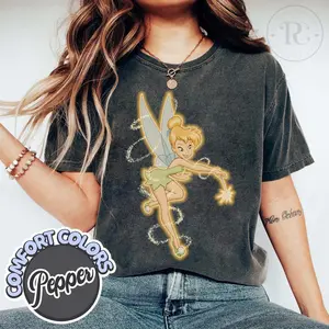 Vintage Comfort Colors #PeterPannn #TinkerBel Shirt, #Tinkerbel Princess Shirt, Retro Y2K Princess Shirt, Fairy Style Outfit Trendy Gift Idea