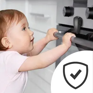 Oven Safety Lock, Enhanced Heat Resistance, No Tools Required, Easy Installation, Bright, Bybaby Baby Safe Oven Lock, Abs Material