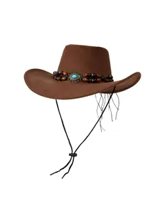 American Vintage Western Knight Hat, Men's Fedora Sun Hat, Women's British Summer UV Protection Wide Brim Unisex Design Cowboy Hat, Outdoor Headwear