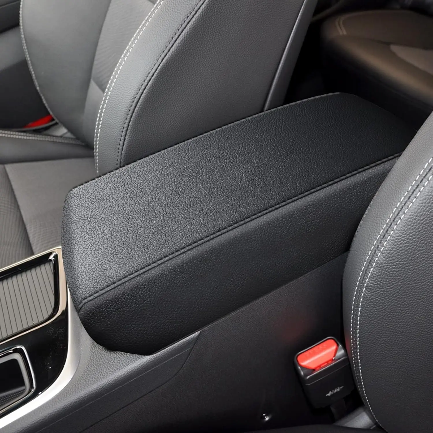 PU Leather Memory Foam Fill Car Seat Cushion & Armrest Pad - Custom Fit for Sonata 2015-19, Center Console Compatible, Anti-Sliding, Waterproof Barrier, Breathable, All-Season, Tool-Free Accessory, Stain Protection