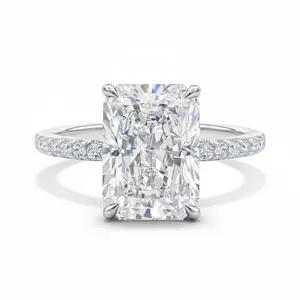 Radiant Cut Ice Flower High Carbon Diamond Engagement Ring, 10x8mm Simulated Diamond Promise Ring, Copper Base with Real Gold Plating, Wedding Band for Couples