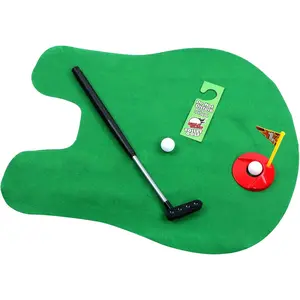 Toilet Golf ,Potty Golf Drinker Toilet Toy Potty Putter Putting Golfing Game Indoor Practice Mini Golf Set Golf Training Accessory for Men Women and Kids