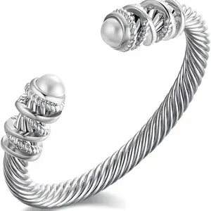 Elegant Twisted  Bangle Bracelet for Women - Open Cuff Classic   for Anniversary, Valentine, Birthday