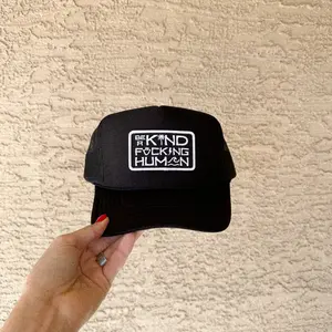 FOAM BE A KIND HUMAN HAT - BLACK, MEN'S BLACK PATCH