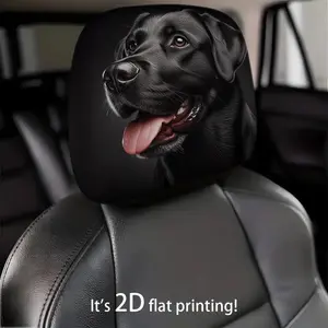 2pcs Car Headrest Covers, 2D Flat Printing, Stretchable, Fun Patterns, Easy Install Clean, for Daily Commute, Long Trips, Casual Driving
