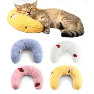 homelifthub Pillows for Indoor Cats Fluffy Cat Bed Pillow Cute Rabbit Pillows for Blanket and Carrier (3Pack(Pink&Blue&Yellow))