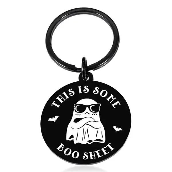 Wicked Spooky Ghost Keychain - Stainless Steel Jewelry, Unisex Halloween Party Favors, Boo Basket Stuffers for Kids