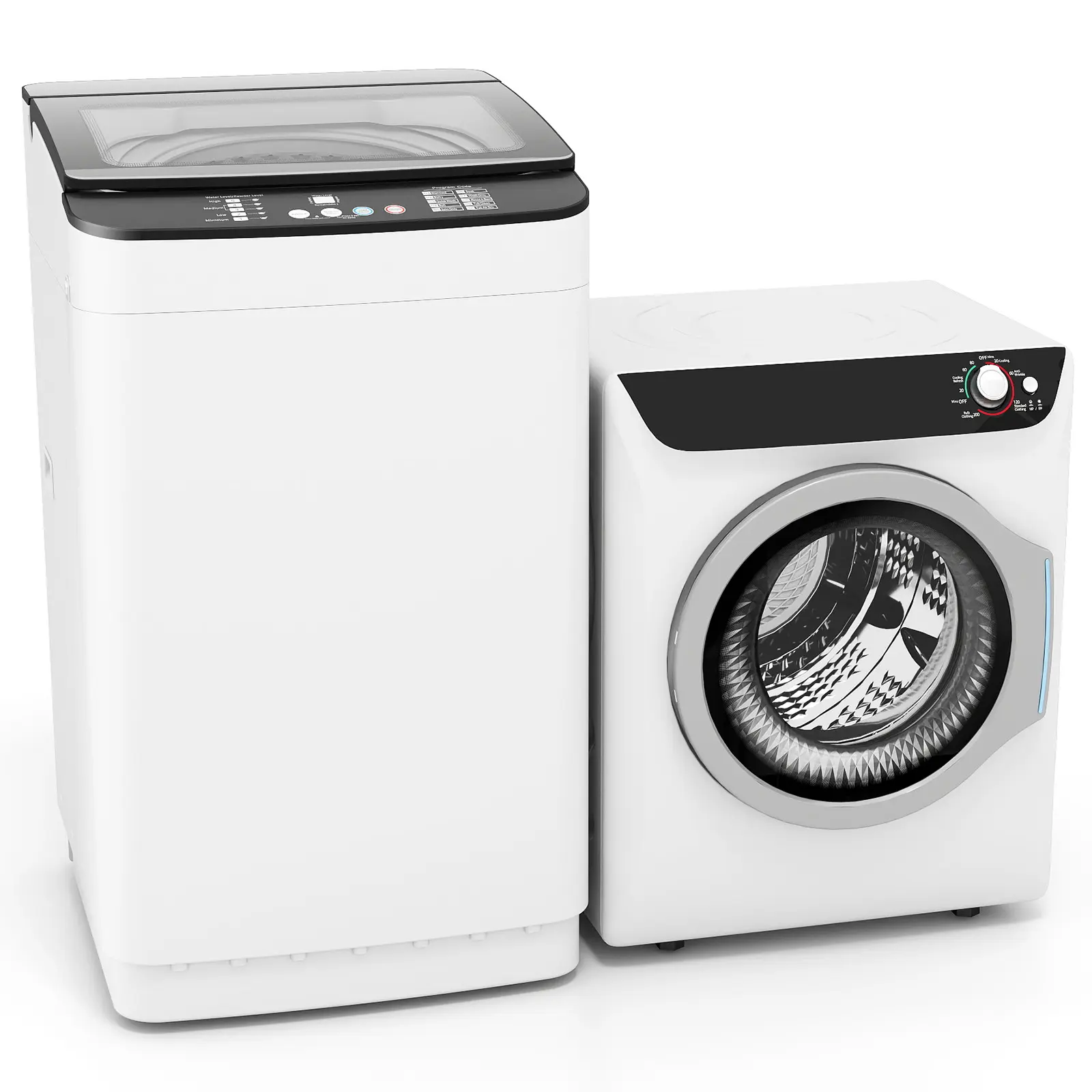 Auertech Portable Washer and Dryer Combo Set, 2.8 CU. FT. Portable Clothes Dryers with Boot Dryer, 28 lbs Fully Automatic Washing Machine, Compact Washer and Dryer for Apartment, RV, Dorm automatica
