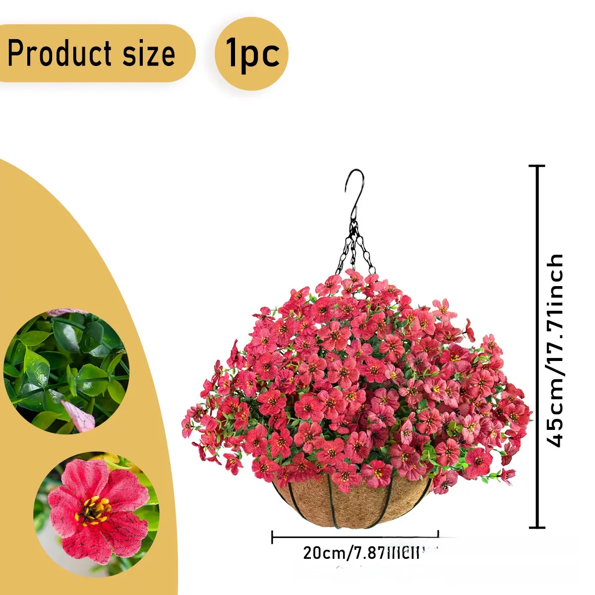 Rose Red Hanging Basket-20cm [Large quantity offer