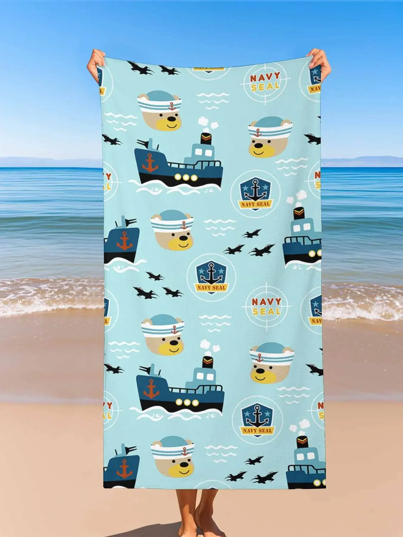 Custom Beach Towel Strong Absorbent Microfiber Personalized Photo Text PrintToucan