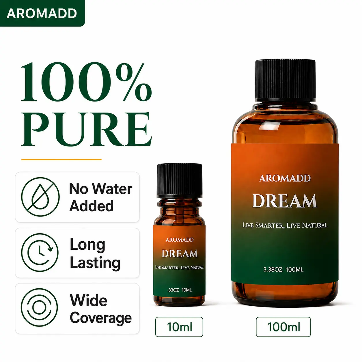 Aromadd Dream Diffuser Oil 100ml - 5-Star Hotel Inspired Aromatherapy Oil for Home & Office Relaxation, Herbal Freshness, Lavender & Camphor, Woody Pine Needles aroma oil