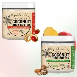 Kapuluan Coconut Body Butter Combo: Jojoba Oil, Shea & Mango Watermelon Scent + Ucuuba & Cupuacu Tiger Orchid & Wild Cherry Scent Body Care Lotions