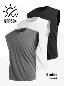 Men's Solid Color Round Neck Tank Top, Loose Casual Comfy Classic Crew Neck Sleeveless Top for Summer, Men's Clothes for Daily Wear, Casual Loose Fit