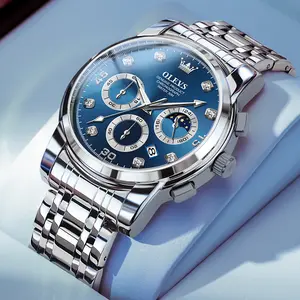 TAXAU Men's Diamond Business Dress Analog Quartz Stainless Steel Waterproof Luminous Date Two Color Luxury Casual Watch