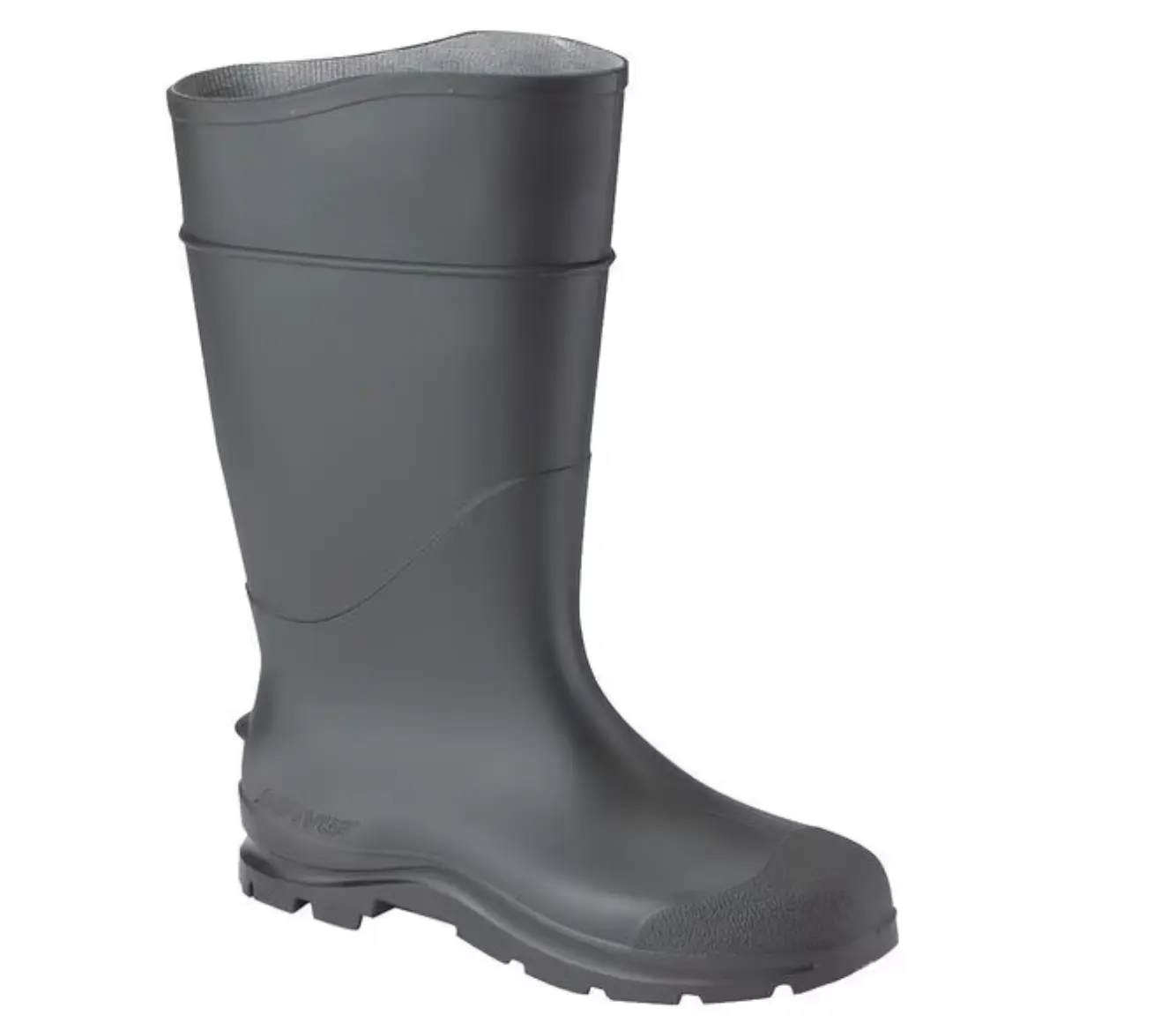 Plain-Toe Rubber Boots, Men's, CT Comfort Technology, PVC Knee Boots, 14 in Height, Black, Size 10