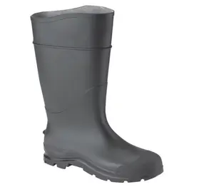 Plain-Toe Rubber Boots, Men's, CT Comfort Technology, PVC Knee Boots, 14 in Height, Black, Size 10