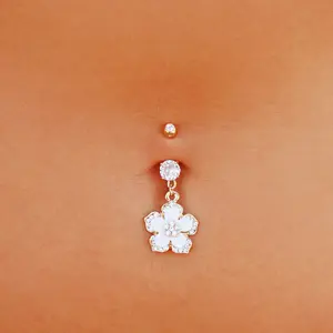 Statement Gold Hawaiian Flower Belly Ring