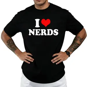 Trendy I Love Nerds T-Shirt – Fun Print for Nerd Enthusiasts