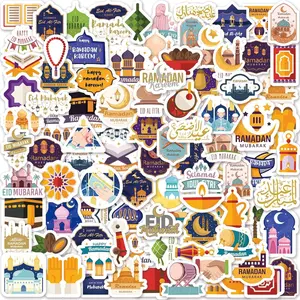 Ramadan and Eid Stickers 100 Pcs - Mubarak Stickers for Kids and Adults, Home Decorations, Gift Bags, Laptop, Skateboard, Water Bottles & Scrapbook