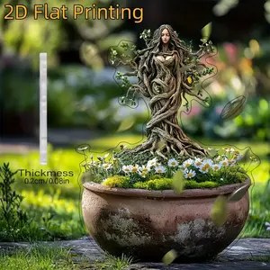 Bohemian Acrylic Garden Gnome Statue, Garden Decoration, Garden Accessories, Outdoor Decoration for Potted Plants and Flower Beds, Ideal Gift for Anniversary, Garden Sculptures Statues