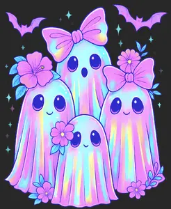 2-Pack Creative Iridescent Pastel Halloween DTF Heat Transfers, Art DIY Specialty Supplies for Toys & Hobbies Projects