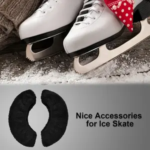 2024[Non-Slip Washable Ice Skate Guards] Washable Ice Skate Blade Guards - Non-Slip Covers for Men & Women's Hockey Shoes, Black Polyester, Ice Hockey, Protective Cover2025