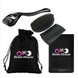 Beard Kit Derma Roller Microneedle Roller for Face Hair Beard, Beard Comb Roller for scalp, Microneedling Unisex