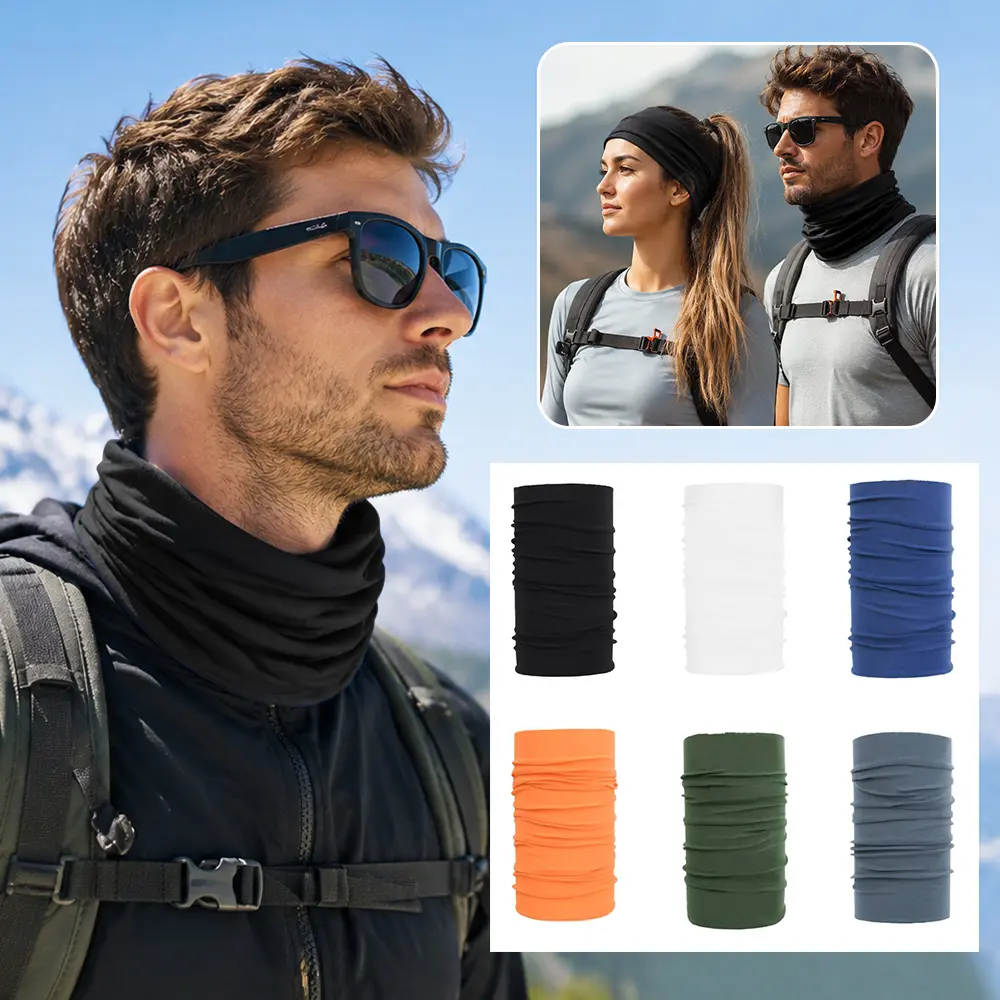 Unisex 6-Pack Lightweight Neck Gaiter, UPF 50 Sun Protection, Breathable Multi-Use Face Covering for Men & Women, One Size, All Weather
