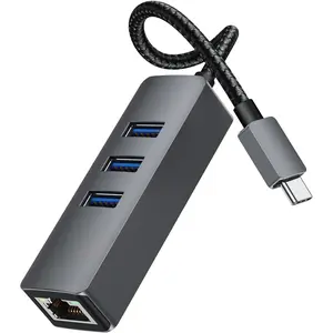 X-APT10   USB-C to Ethernet Adapter, USB C HUB Ethernet 1Gbps with USB 3.0 4IN1, [Thunderbolt 4/3 Compatible] USB C to Network Adapter for MacBook Pro/Air, iPad Pro, Surface Laptop, Chromebook, etc