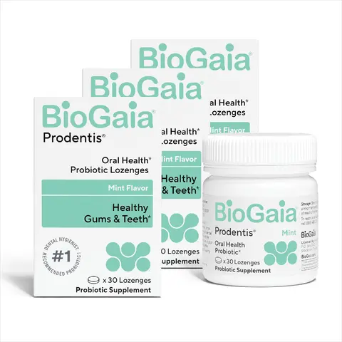 BioGaia Prodentis Oral Probiotics for Teeth & Gums and Bad Breath | Dental Hygienist-Recommended | Promotes Healthy Gums & Improves Oral Health | Fights Bad Breath | Dental Probiotic (3-Pack)