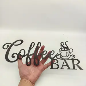 Metal Coffee Bar Sign - Perfect Wall Decor for Coffee Shops, Homes, Offices & Kitchens, Metal Wall-Mounted Coffee Bar Sign, Ideal Metal Letter Sign with Artistic Font for Farmhouse Kitchen Decor, Signage
