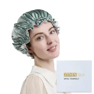Silk Double Layered Sleep Bonnet for Sleeping & Hair Care-19 Mo-me-with Elastic Stay on Head-Soft and Breathable Wrap-Shower Cap