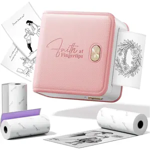 Study Journaling Supplies, Mini Sticker Printer F21 Kit, Christian Gifts for Women Men Teen Girls  Confirmation Baptisms Religious Birthday, with 3 Rolls of 2" Stickers