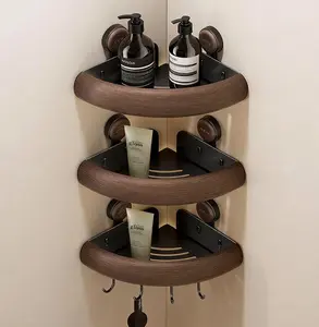 Suction-Cup Corner Shower Shelf — Rustproof Corner Shower Caddy (No Drilling Required) — Large Suction Shower Organizer with Towel Bar and Hooks — Detachable Bathroom Storage Rack tiktokshopspringglowup summervibes hat makeup shoe cabinet outdoorfun