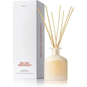 Luxury Scented Reed Diffuser for , Sea Salt Grapefruit - 6.7 Fl Oz Essential Oil  - 10 Rattan Scent Sticks Room Diffuser - Long-Lasting  for Bedroom, , Bathroom