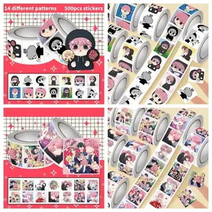 500Pcs Tamon's B-Side Which face does Tamon have now? Creative Cartoon Roll Stickers Decorative Water Cup Journaling DIY Decals