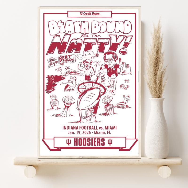 Indiana Hoosiers 2025-26 Football Peach Bowl Poster( Unframed-Print Only )