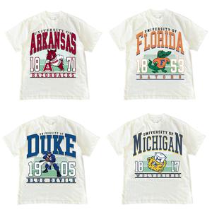 WHITE T-SHIRT Vintage NCAA College 90S All Teams Sport Football Basketball Classic men graphic tees, Unisex men gifts, streetwear funny tshirt