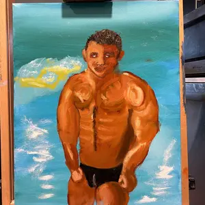 “Black Speedo” painting.