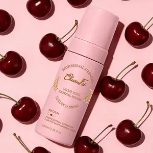 Cherry Scented Self-Tan Mousse – Professional Sunless Tanning with Color Guide for Streak-Free, Even Application. Gentle on Skin, Fast-Track to a Natural Bronze Glow, Long-Lasting No-Orange Tone. 100ml / 3.38 fl oz. Bronzing Mousse