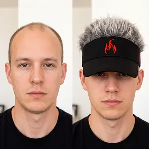 Baseball wig cap, men's and women's embroidered flame fashion hat, sunshade and UV protection outdoor hiking hat