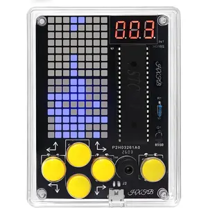 Solder Project Game Kit with 5 Retro Classic Games, Electronic Soldering Practice & Learning Kit, Handheld Game Console with Comfortable Acrylic Case, Ideal Gift for Teens & Adults