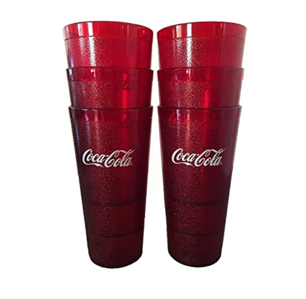16oz Red Heavy-Duty Plastic Restaurant Tumblers (Set of 2,4, 6) - BPA-Free, Shatterproof, Stackable, Lightweight, Dishwasher-Safe, Reusable Kitchen Drinkware for Water, Juice; Water Bottles Mugs Indoor