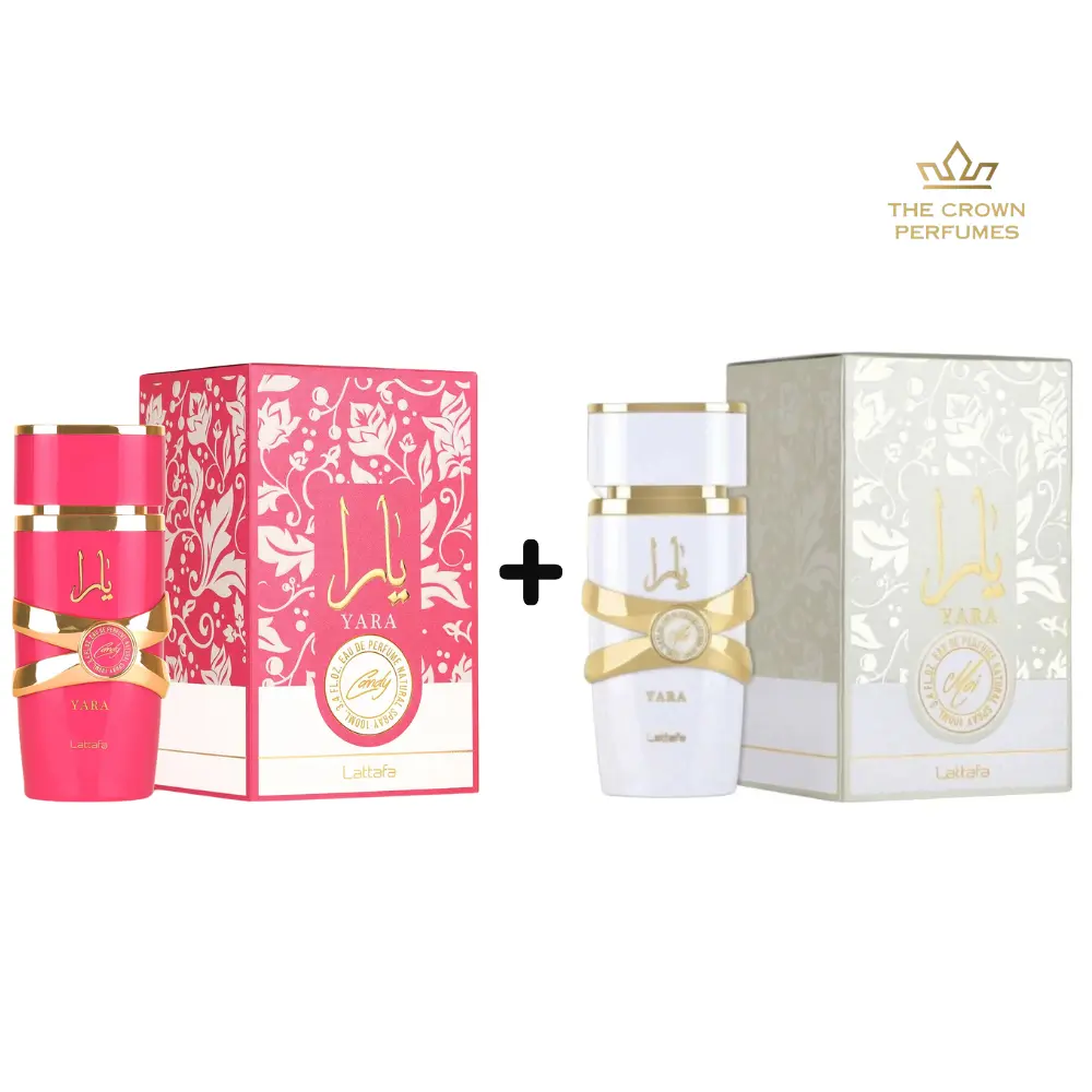 Lattafa Perfumes Yara Candy + Yara Moi Eau de Parfum Bundle – 3.4 oz (100ml) | Sweet & Floral Fragrance Set