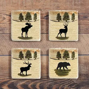 Multi-Animal Coaster, Set of 4