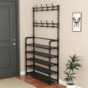 Simple Metal Shoe Rack, Durable Detachable Standing Shoe Organizer, Independent Hat Stand, Multi-Purpose Storage for Bedroom, Bathroom, Closet