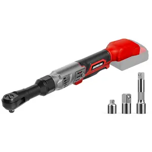 3/8" Cordless Ratchet Wrench for Milwaukee 18V Battery(Tool Only),75FT-LBS(102N.m) Electric Ratchet, Extended Power Ratchet Wrench with Variable Speed, LED Light, 1/4"&1/2" Adapter,3" Extension Bar
