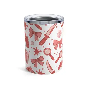 Coquette Crime Tumbler, Pink True Crime Aesthetic Cup, Fun Novelty Drinking for Crime Show Lovers