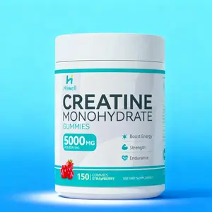 Hiiwell Creatine Monohydrate Gummies 5000mg per Serving  Endurance with L-Carnitine Vitamin B6 & B12 150 Strawberry Flavor Dietary Supplement for Energy Strength & Endurance Healthcare Vitamin - Fitness Edible Muscle