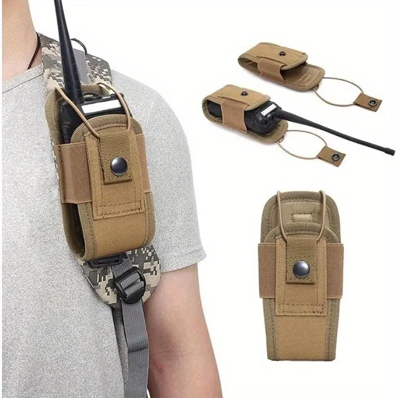 Tactical Molle Radio Walkie Talkie Pouch, 1 Count Waist Bag Holder Pocket, Portable Interphone Holster Carry Bag for Outdoor Hunting Climbing, Tactical Equipment